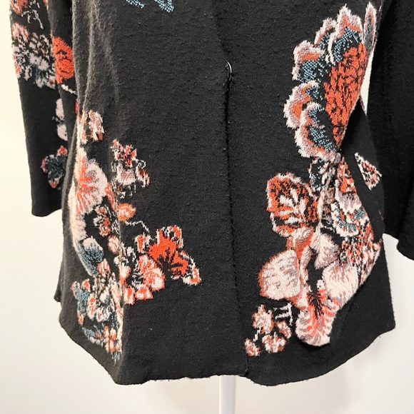 Anthropologie Moulinette Soeurs Black Floral Cardigan. Cotton Blend. Size XS - Picture 6 of 11